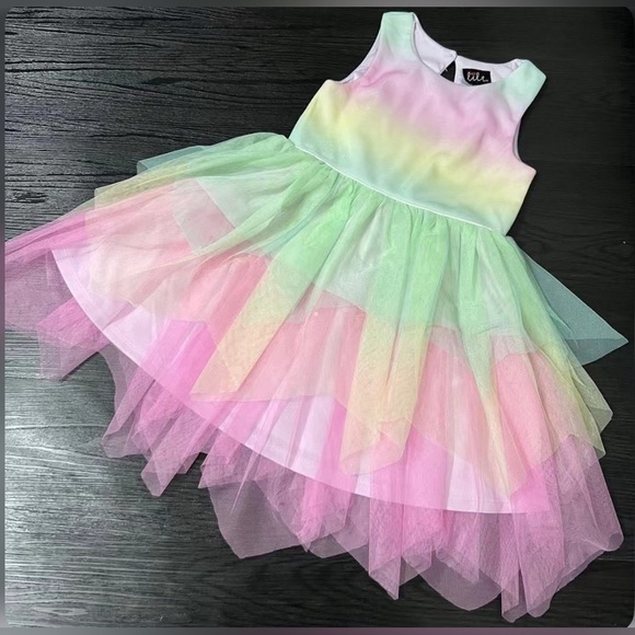 4T Toddler Rainbow Fairy Hem Tutu Dress-NWT - Picture 3 of 9